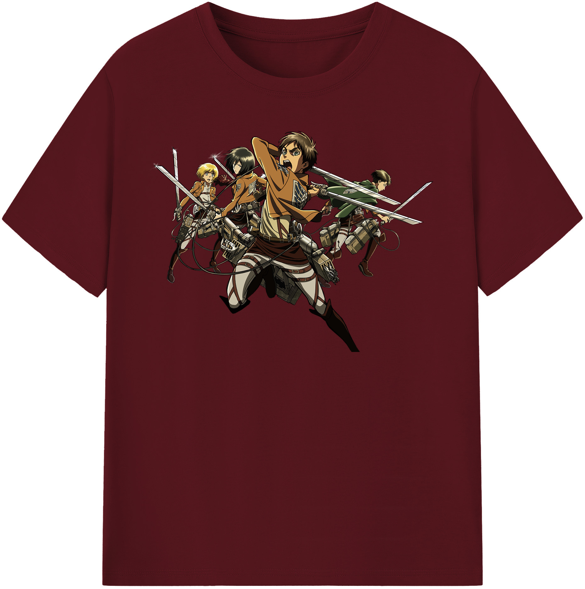 （画像用） 進撃の巨人 エレン･イェーガー Attack on Titan Eren Jäger 綿100％半袖Tシャツ（フロントプリント）
